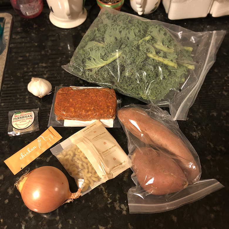 Unprepared and raw ingredients 