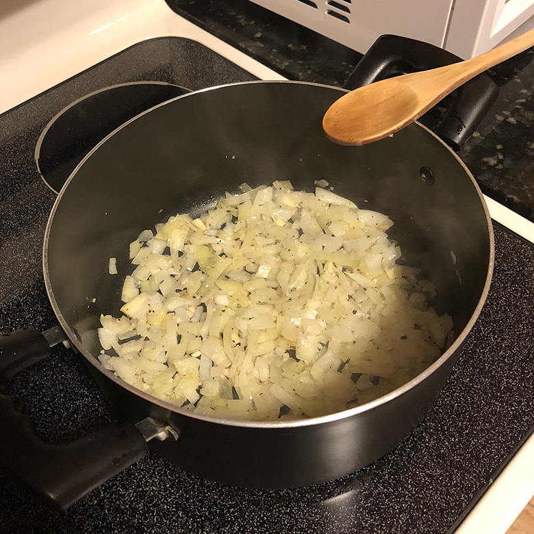 Sautéing the aromatics!