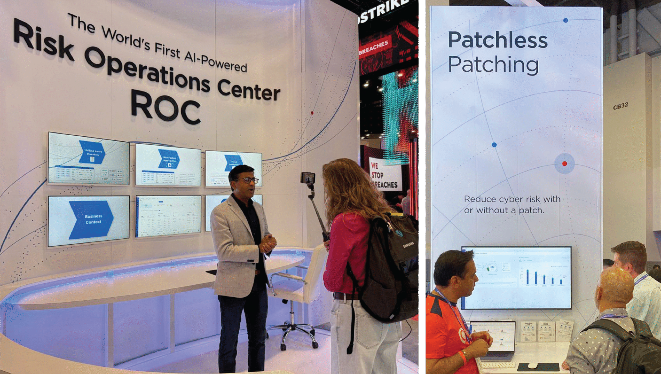 Man standing in front of Qualys Risk Operations Center