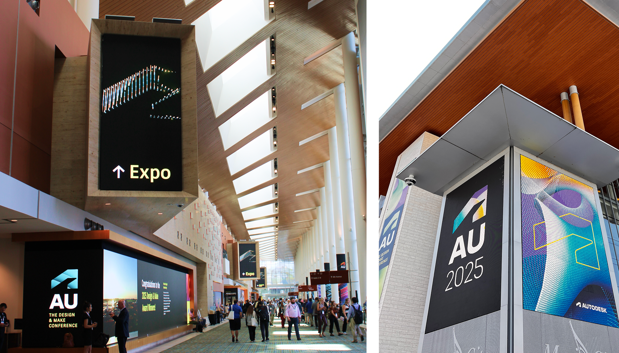 Expo Hall with Autodesk University signage