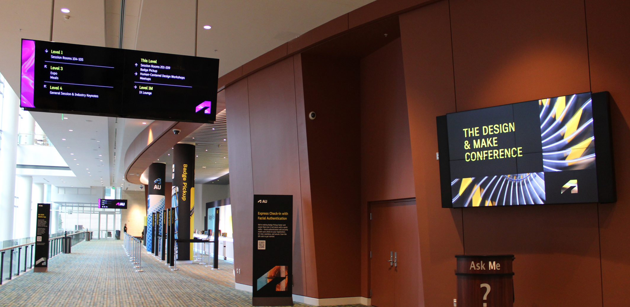 Expo Hall with Autodesk University digital signage